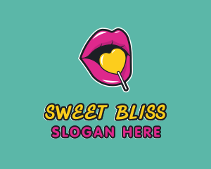 Sweet Lollipop Lips logo design