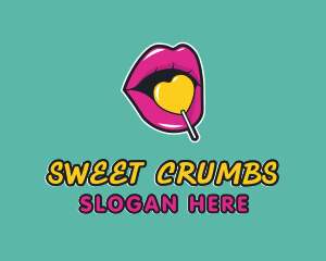 Sweet Lollipop Lips logo design