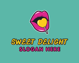 Sweet Lollipop Lips logo design