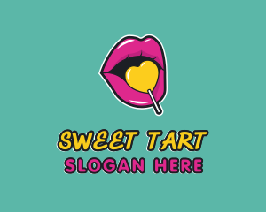 Sweet Lollipop Lips logo design