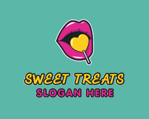 Sweet Lollipop Lips logo design