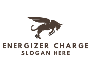 Winged Charging Bull Trading logo design