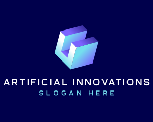 Artificial Intelligence Cube Technology logo design