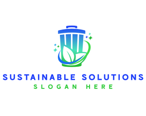 Sustainable Trash Bin logo design