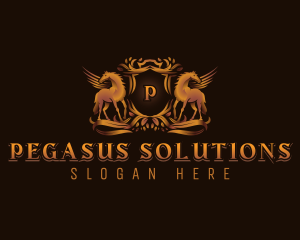 Elegant Pegasus Crest logo design