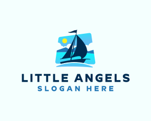 Ocean Sail Boat Logo