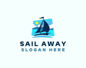 Ocean Sail Boat logo design