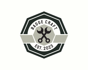 Wrench Mechanic Badge logo