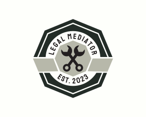 Wrench Mechanic Badge logo design