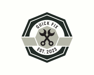 Wrench Mechanic Badge logo design