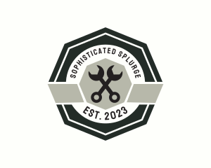 Wrench Mechanic Badge logo design