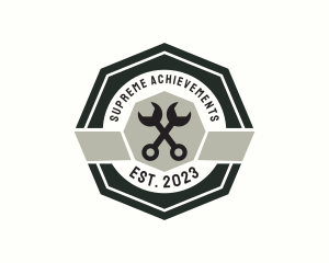 Wrench Mechanic Badge logo design