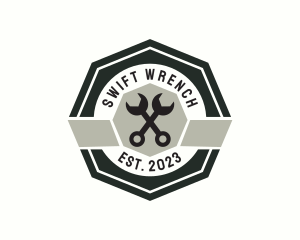 Wrench Mechanic Badge logo design