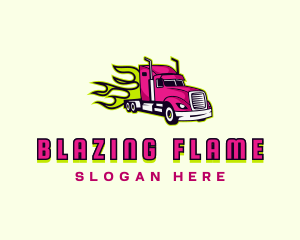 Flame Truck Logistics logo design