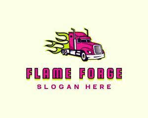 Flame Truck Logistics logo design