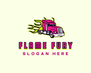 Flame Truck Logistics logo design