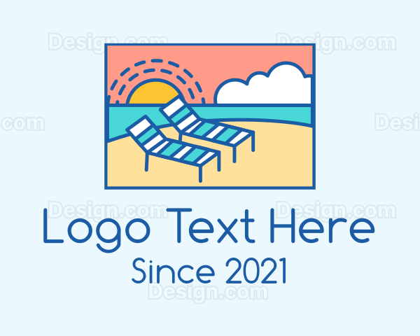 Summer Beach Sunbathing Logo