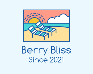 Summer Beach Sunbathing logo design