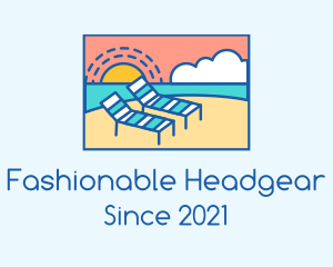 Summer Beach Sunbathing logo design