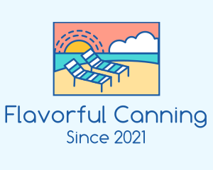 Summer Beach Sunbathing logo design