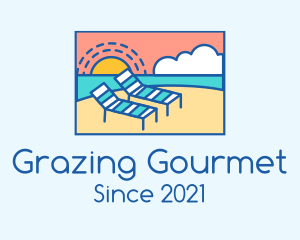 Summer Beach Sunbathing logo design