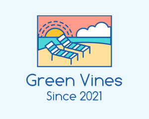 Summer Beach Sunbathing logo design