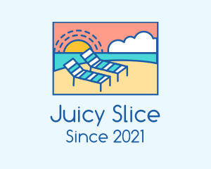 Summer Beach Sunbathing logo design