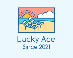 Summer Beach Sunbathing logo design