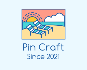 Summer Beach Sunbathing logo design