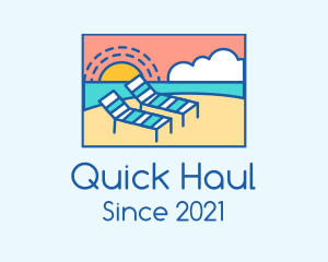 Summer Beach Sunbathing logo design