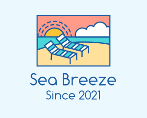 Summer Beach Sunbathing logo design