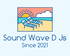 Summer Beach Sunbathing logo design