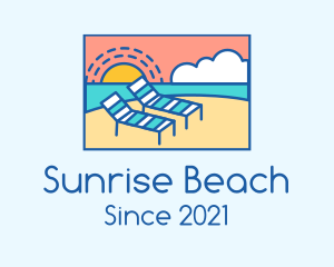 Summer Beach Sunbathing logo design