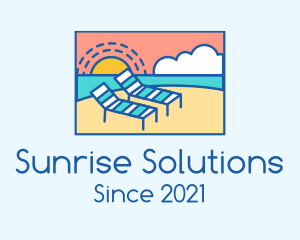 Summer Beach Sunbathing logo design