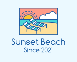 Summer Beach Sunbathing logo design