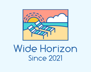 Summer Beach Sunbathing logo design