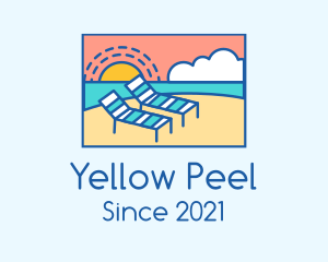 Summer Beach Sunbathing logo design