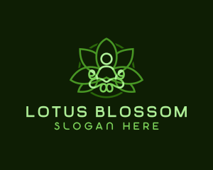 Lotus Yoga Person logo design