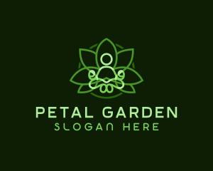 Lotus Yoga Person logo design