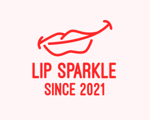 Red Lip Outline logo design