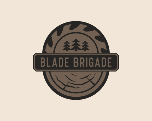 Carpentry Saw Blade Lumberjack  logo design