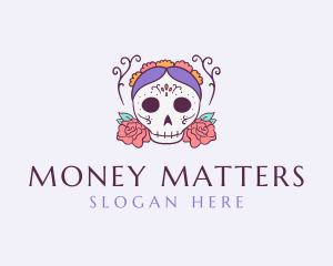 Festive Lady Skull logo