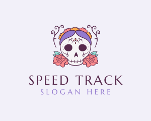Festive Lady Skull logo