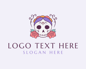 Festive Lady Skull logo