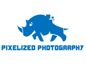 Blue Rhino Pixel logo design