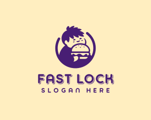 Fast Food Hamburger Boy logo design