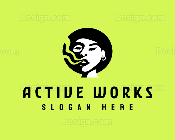 Stylish Woman Smoking Logo