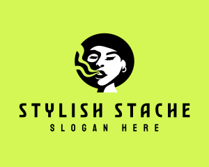 Stylish Woman Smoking logo design