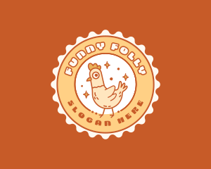 Cartoon Poultry Chicken logo design