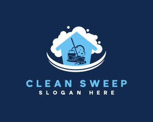 Janitor Cleaning Broom logo design